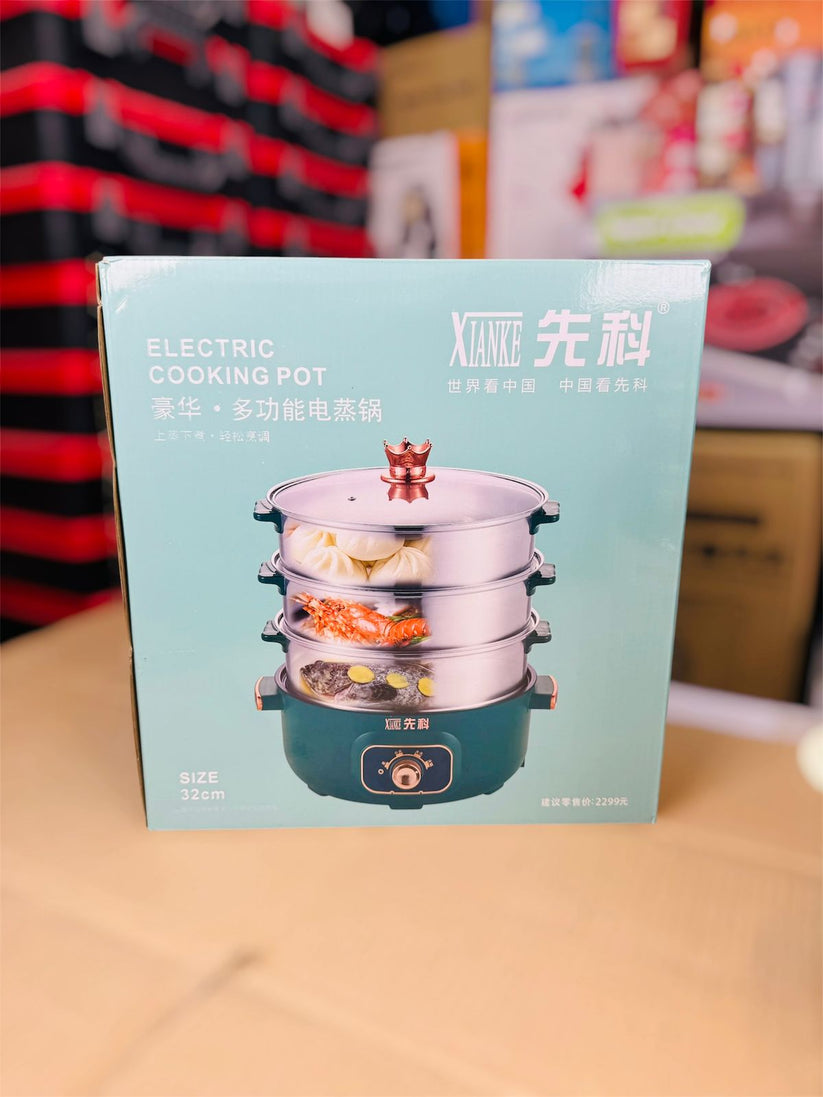 2 in 1 Cooking Pot and 3 layers Food steamer